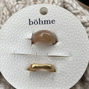 Bohme Gold and Tan Ring Duo